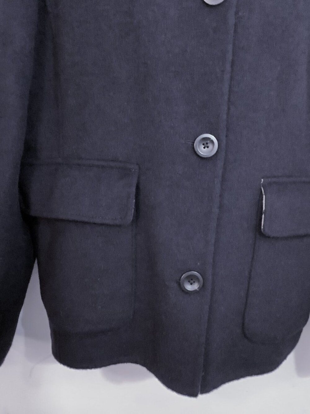 Navy Wool Jacket  Lands'End  Sz 14 Dark Navy Preppy Classic Relaxed Fit Trendy - Picture 4 of 10